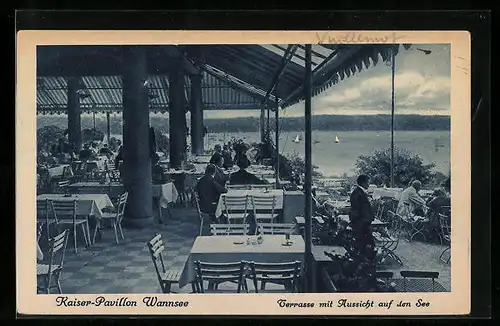 AK Berlin-Wannsee, Restaurant Kaiser-Pavillon, Terrasse