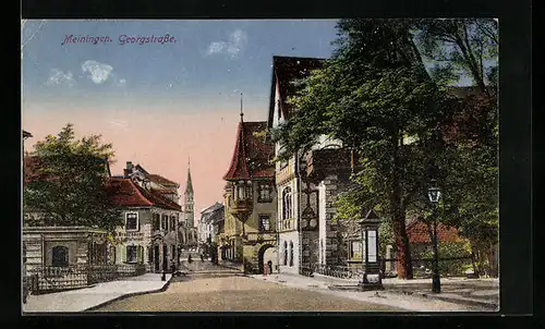 AK Meiningen, Blick in die Georgstrasse