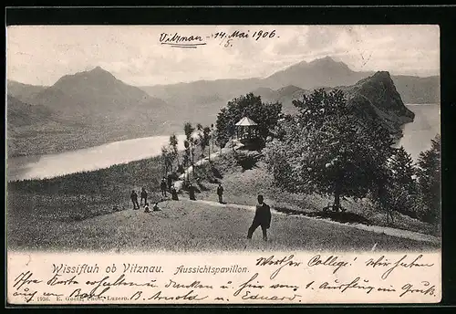 AK Vitznau, Wissifluh, Aussichtspavillon mit Panoramablick