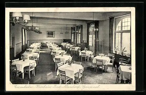 AK Bad Nenndorf, Eisenbahn-Kurheim, Speisesaal, Innenansicht