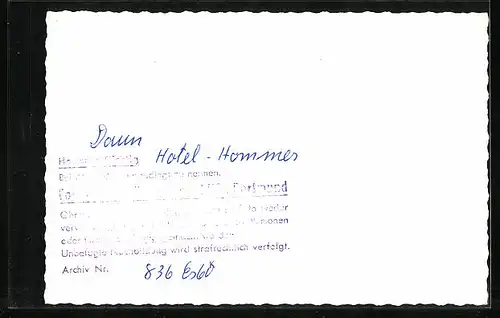 AK Daun, Hotel-Hommes, Innenansicht