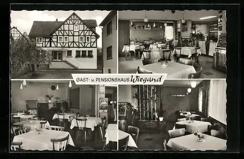 AK Heinebach im Fuldatal, Gast- und Pensionshaus Wiegand, Innenansichten