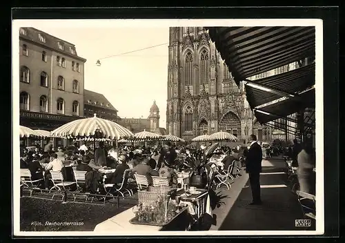 AK Köln, Aussenbereich des Gasthaus Reichardterrasse