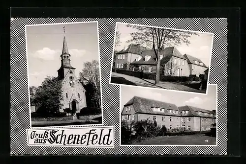 AK Schenefeld, Kirche, Gebäudeansichten