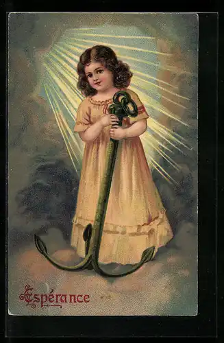 AK Hoffnung, Mädchen mit einem Anker, Allegorie
