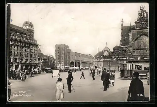 AK Essen, Partie am Bahnhofvorplatz