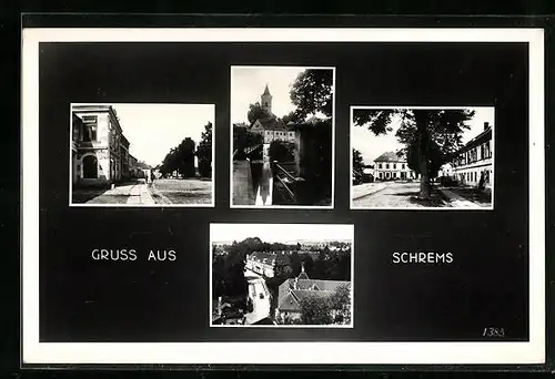 AK Schrems, Strassenpartie, Blick über die Dächer