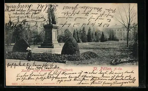 AK St. Pölten, Kaiser Josef-Monument im Stadtpark