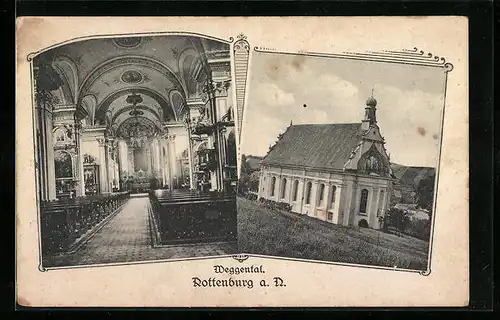 AK Rottenburg a. D., Kirche im Weggental, Innenansicht