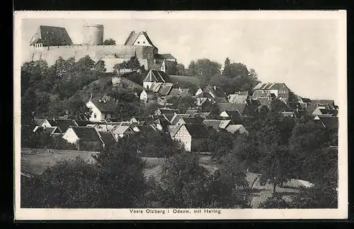 AK Veste Otzberg i. Odenwald, Blick auf den Ort