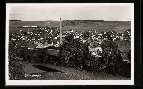 AK Münsingen, Ort und Eisenbahnstrecke, Kirche