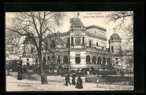 AK Wiesbaden, Cafe Orient Unter den Eichen