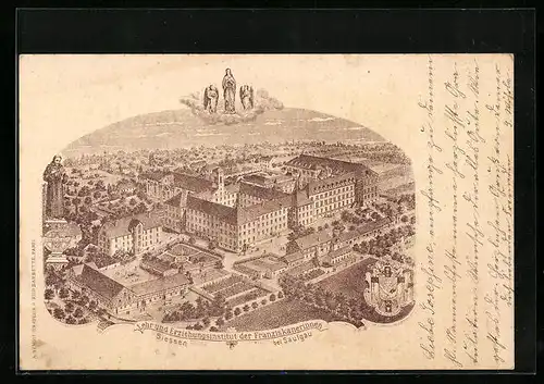 Lithographie Siessen b. Saulgau, Lehr- und Erziehungsanstalt der Franziskanerinnen