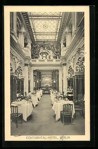 AK Berlin, Continental-Hotel, Neustädtische Kirchstrasse, Innenansicht