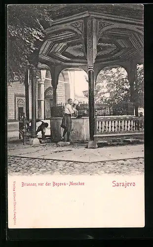AK Sarajevo, Brunnen vor der Begova-Moschee