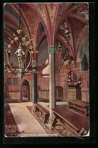 AK Marienburg / Malbork, Die Marienburg, Konvents-Stube, Innenansicht