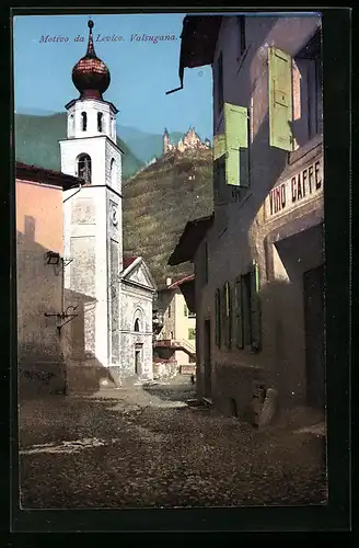 AK Levico / Valsugana, Strassenpartie bei der Kirche