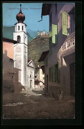 AK Levico / Valsugana, Strassenpartie bei der Kirche