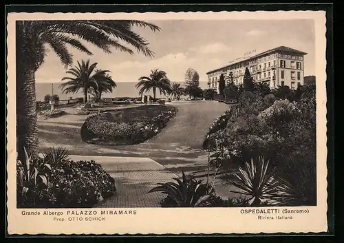 AK Ospedaletti, Grande Albergo Palazzo Miramare, Prop. Otto Schick
