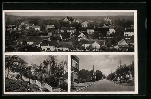 AK Landsweiler-Saar b. Lebach, Ortsansicht mit Strassenpartie