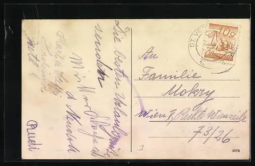 AK St. Veit im Mühlkreis, Teilansicht aus der Vogelschau