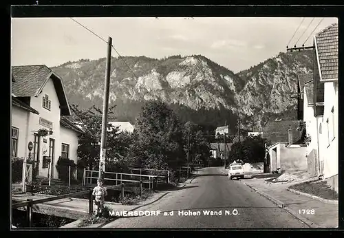 AK Maiersdorf, Ortspartie mit der Hohen Wand