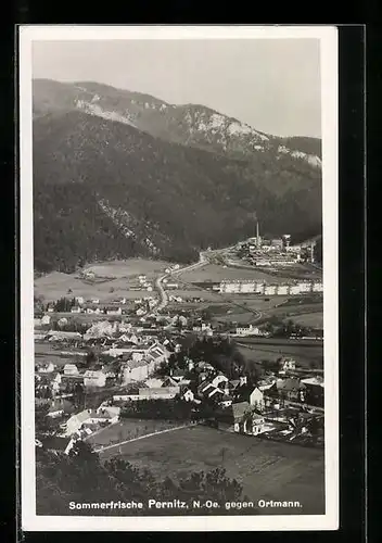 AK Pernitz, Gesamtansicht aus der Vogelschau gegen Ortmann