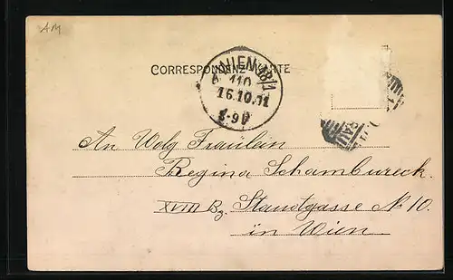 AK Stockerau, Teilansicht mit Kirche