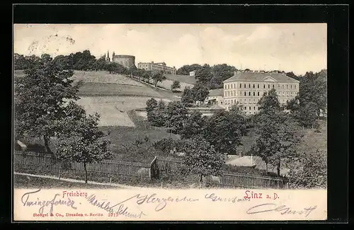 AK Linz a.d. Donau, Blick zum Freinberg