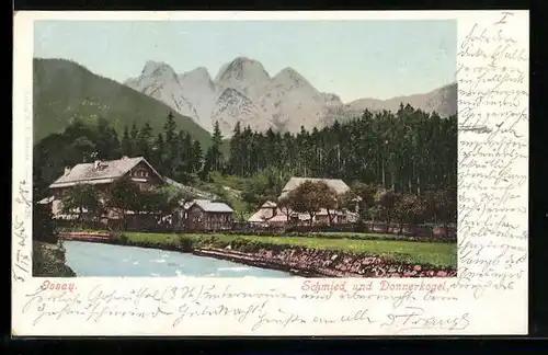 AK Gosau, Gasthaus Gosau-Schmied und Donnerkogel