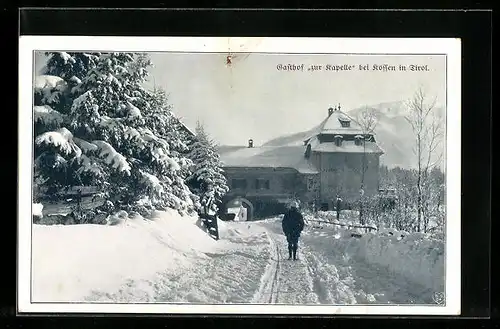 AK Kössen, Gasthof zur Kapelle im Schnee