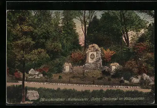 AK Neunkirchen, Jahn-Denkmal im Volksgarten