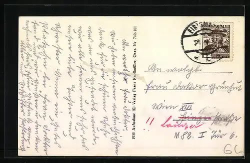 AK Eibiswald, Ortsansicht mit Kirchturm