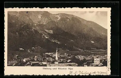 AK Bleiberg, Gesamtansicht mit Villacher Alpe