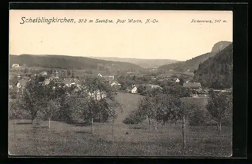 AK Scheiblingkirchen, Ortsansicht mit dem Türkensturz