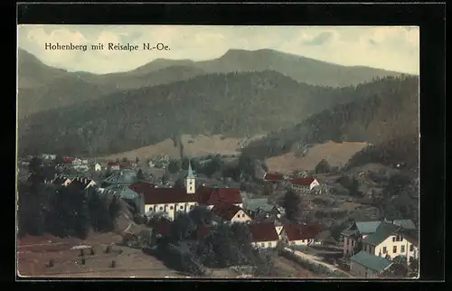 AK Hohenberg, Ortsansicht mit Blick auf die Reisalpe