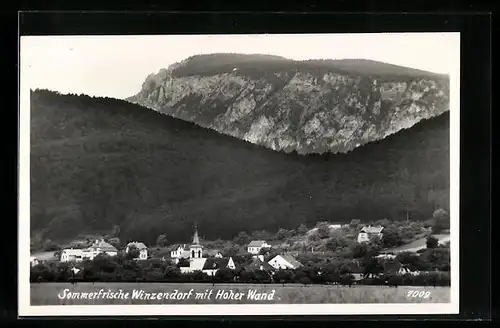AK Winzendorf, Ortsansicht mit Hoher Wand