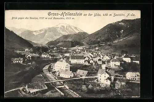 AK Gross-Hollenstein a. d. Ybbs, Blick gegen die Voralpe und Gamsstein