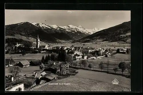 AK Radstadt, Ortsansicht mit den Tauern