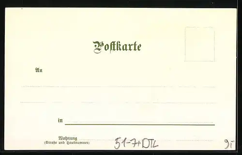 Lithographie Bernhausen auf d. Fildern, Mann mit Pfeife in schwäbischer Tracht