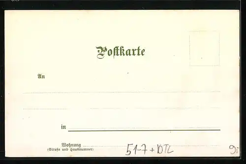 Lithographie Betzingen, Älterer Mann in schwäbischer Tracht mit Tabakspfeife