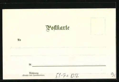 Lithographie Bernhausen auf d. Fildern, Älterer Mann in schwäbischer Tracht mit Tabakspfeife