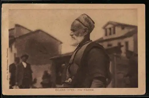 AK alter Albaner in Volkstracht