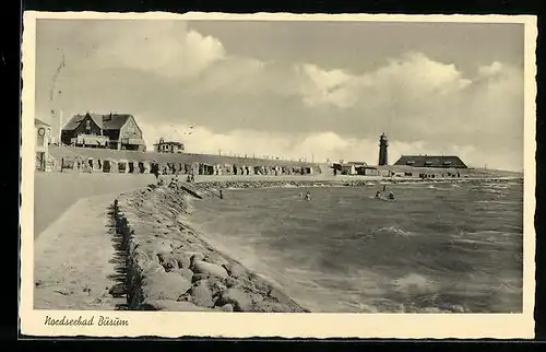 AK Büsum, Nordseebad mit Besuchern