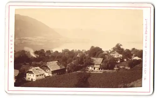 Fotografie Alois Beer, Klagenfurt, Ansicht Steindorf, Blick auf den Ossiacher See mit Wohnhäusern