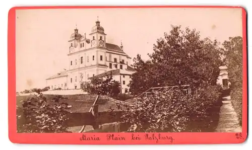 Fotografie F. Würthle, Salzburg, Ansicht Maria Plain, Blick nach der Wallfahrtskirche Basilika Mariaplain