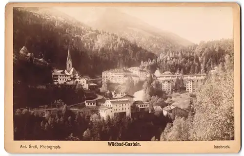 Fotografie Ant. Gratl, Innsbruck, Ansicht Bad Gastein, Blick in den Ort mit Hotels