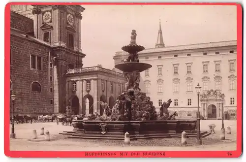 Fotografie Würthle & Spinnhirn, Salzburg, Ansicht Salzburg, Hofbrunnen mit der Residenz