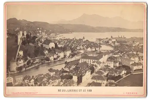 Fotografie Charnaux Freres & Co., Geneve, Ansicht Luzern, Blick auf die Stadt und zum Rigi