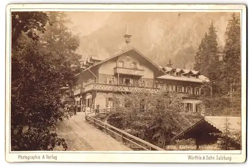Fotografie Würthle & Sohn, Salzburg, Ansicht Kaprun, Partie am Gasthaus Kesselfall Alpenhaus
